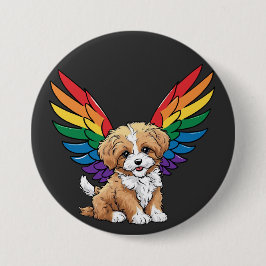 Rainbow Winged Puppy - Cute LGBTQ++-Pride Knapp