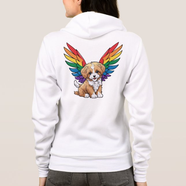 Rainbow Winged Puppy - Cute LGBTQ++-Pride T Shirt (Baksida)