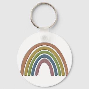 Rainbow with Faux Rustic Papprare Struktur Nyckelring