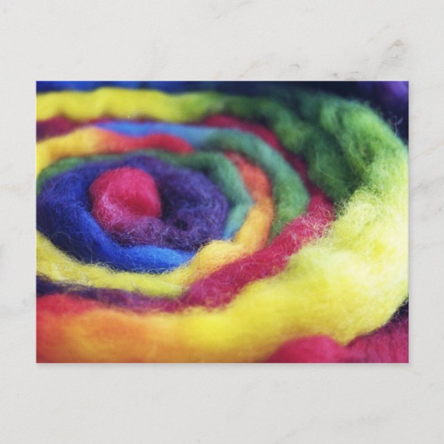 Rainbow Wool Handspun Photography Vykort (Framsida)
