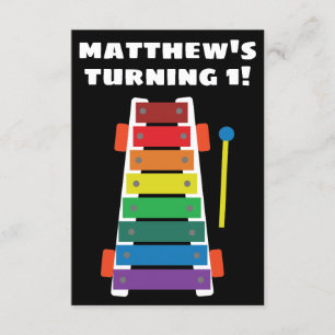 Rainbow Xylophone Classic Leksak Party Inbjudan