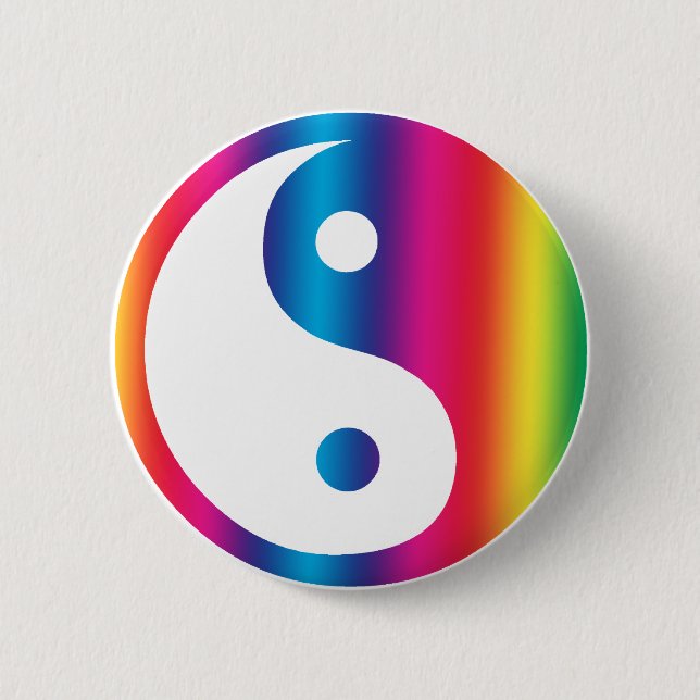 Rainbow Yin Yang Button Knapp (Framsida)