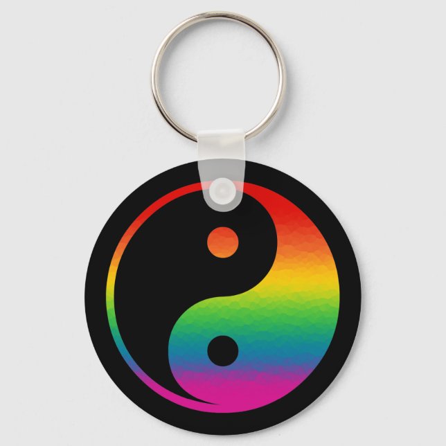 Rainbow Yin Yang Nyckelring (Framsida)