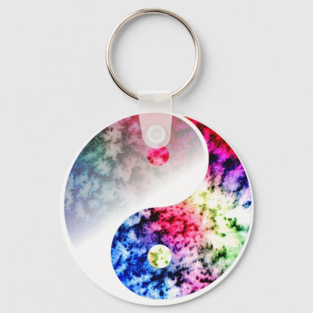 Rainbow Yin Yang Nyckelring (Framsida)