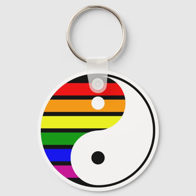 Rainbow Yin Yang Nyckelring (Framsida)