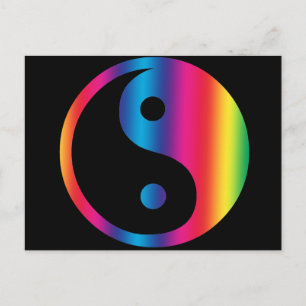 Rainbow Yin Yang Postcard Vykort