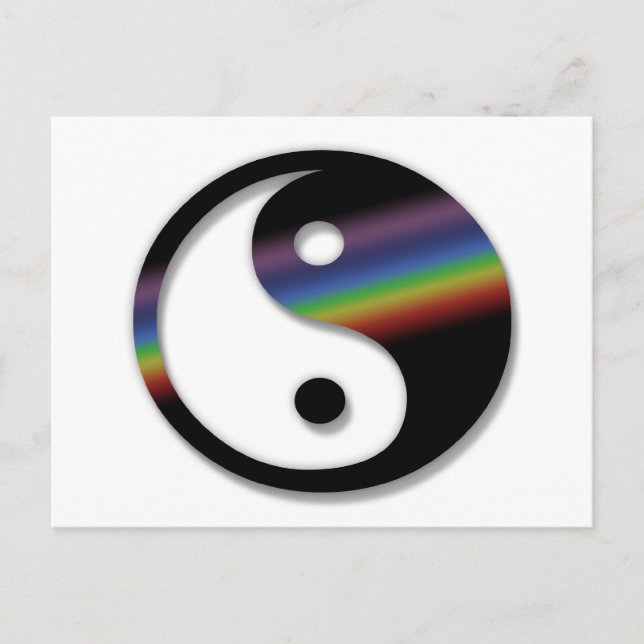 Rainbow Yin Yang Postcard Vykort (Framsida)