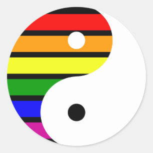 Rainbow Yin Yang Runt Klistermärke