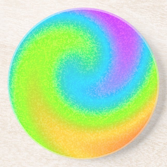 Rainbow Yin Yang Sandstone Underlägg (Framsidan)