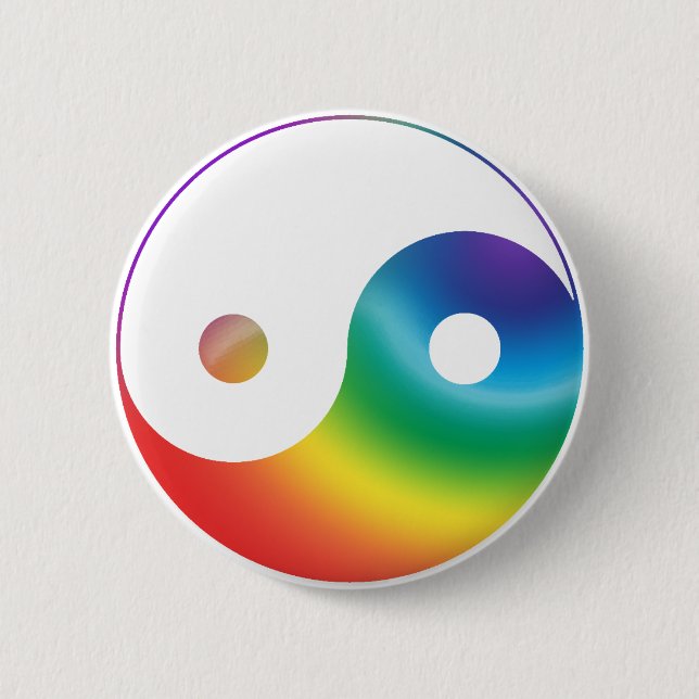 Rainbow Yin Yang Symbol Knapp (Framsida)
