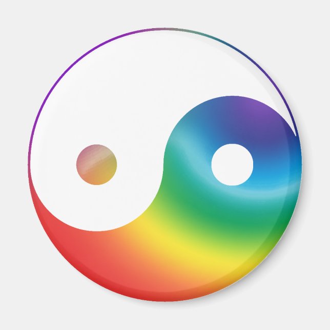 Rainbow Yin Yang Symbol Magnet (Framsidan)
