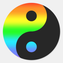 Rainbow Yin Yang Symbol Runt Klistermärke