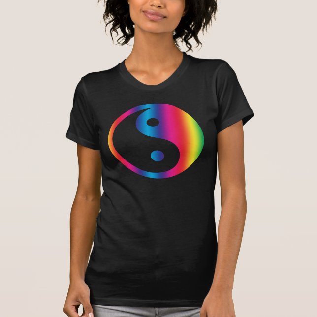 Rainbow Yin Yang T-Shirt (Framsida)