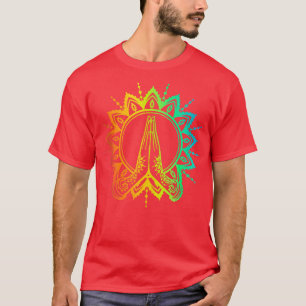 Rainbow Yoga om Namaste Händer of Woman Mandala St T Shirt