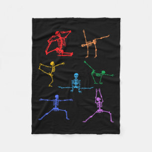 Rainbow Yoga Skeleton Exercise Bone Halloween Part Fleecefilt
