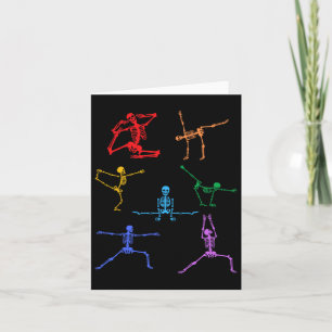 Rainbow Yoga Skeleton Exercise Bone Halloween Part Kort