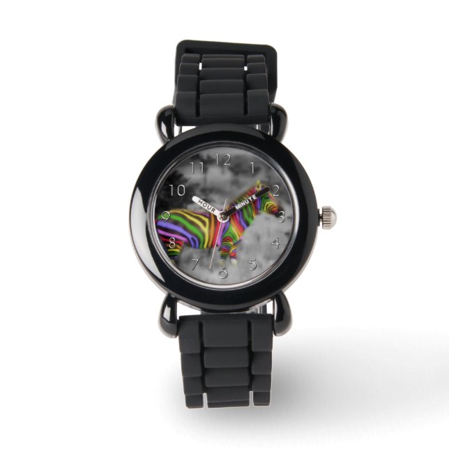 Rainbow Zebra Armbandsur (Framsida)