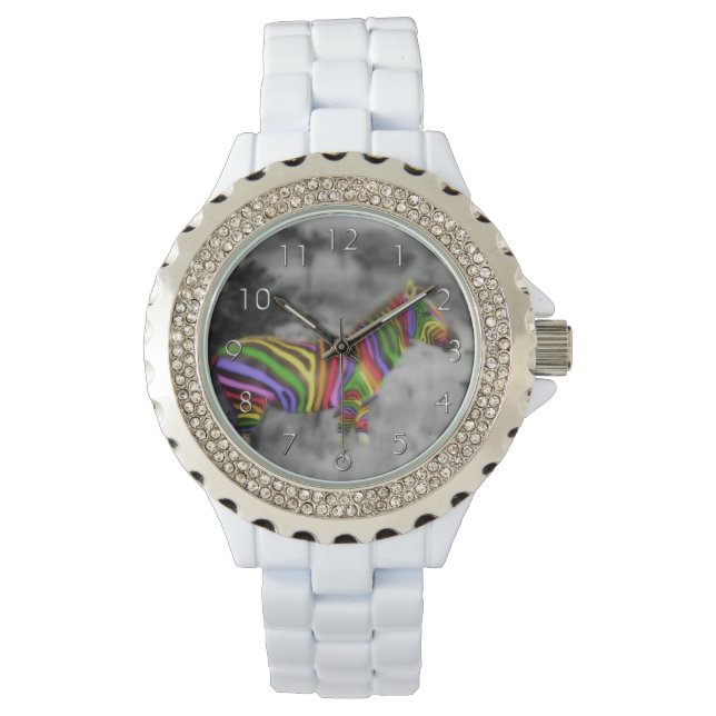 Rainbow Zebra Armbandsur (Framsida)