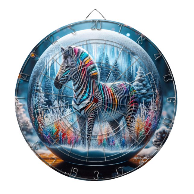 Rainbow Zebra Dartboard Darttavla (Framsidan)