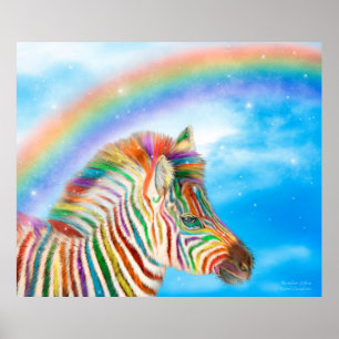 Rainbow Zebra Fine Art Poster/skriver ut Poster
