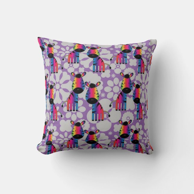 Rainbow Zebra Kudde (Framsida)