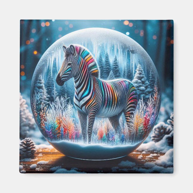 Rainbow Zebra Magnet (Framsidan)