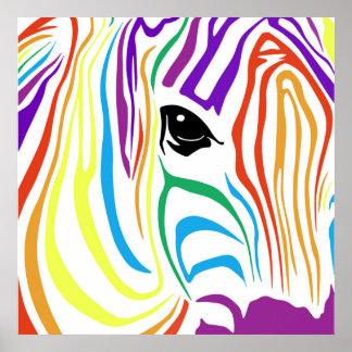 Rainbow Zebra Poster