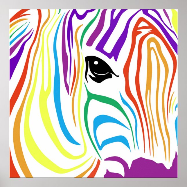 Rainbow Zebra Poster (Framsidan)
