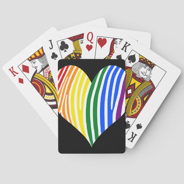 Rainbow Zebra ränder Heart Spel Kort (Baksidan)