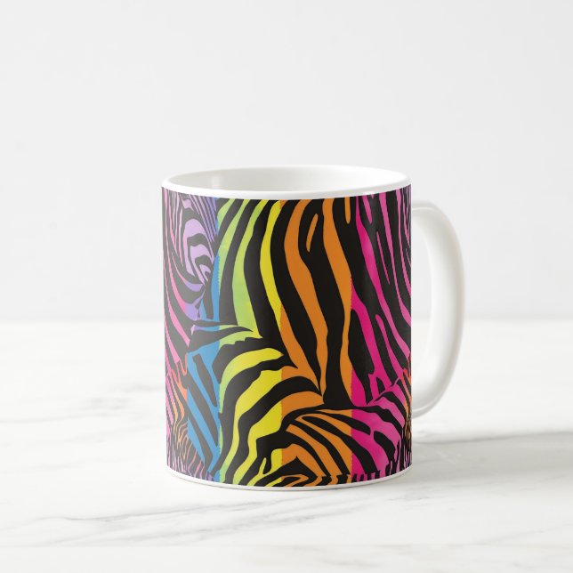 Rainbow Zebra Stipes Kaffemugg (Framsida höger)