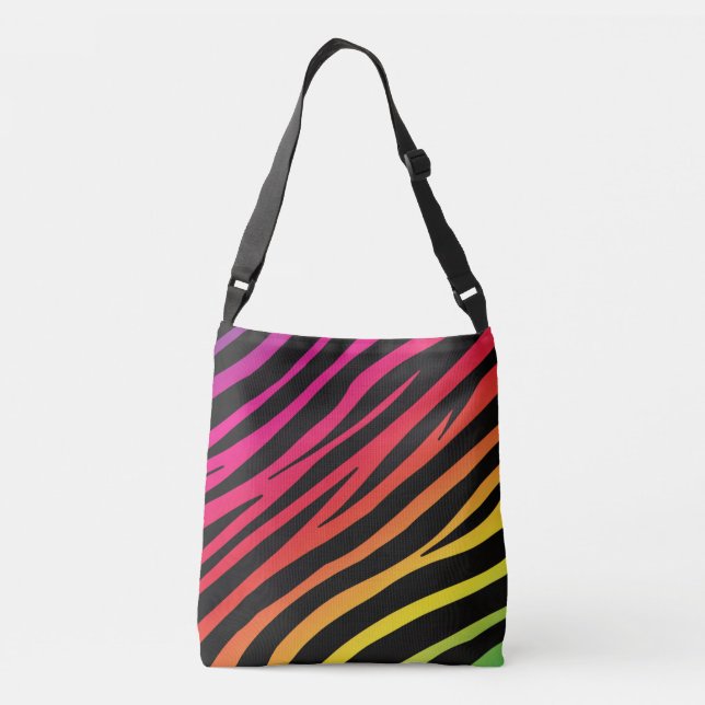 Rainbow zebra tryck multifärg axelväska (Baksida)