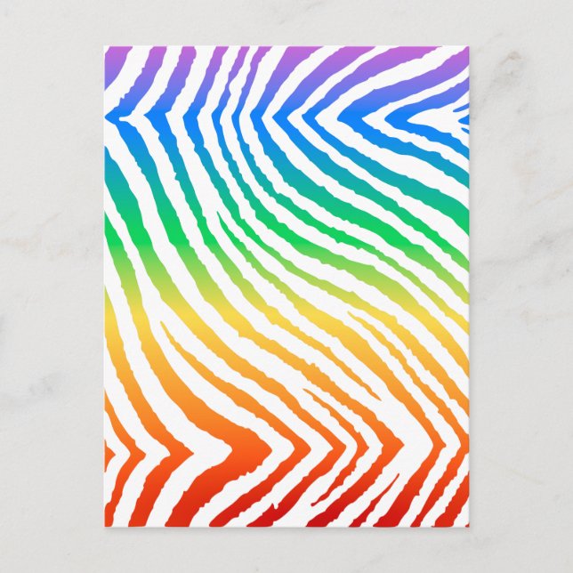 Rainbow Zebra tryck Vykort (Framsida)