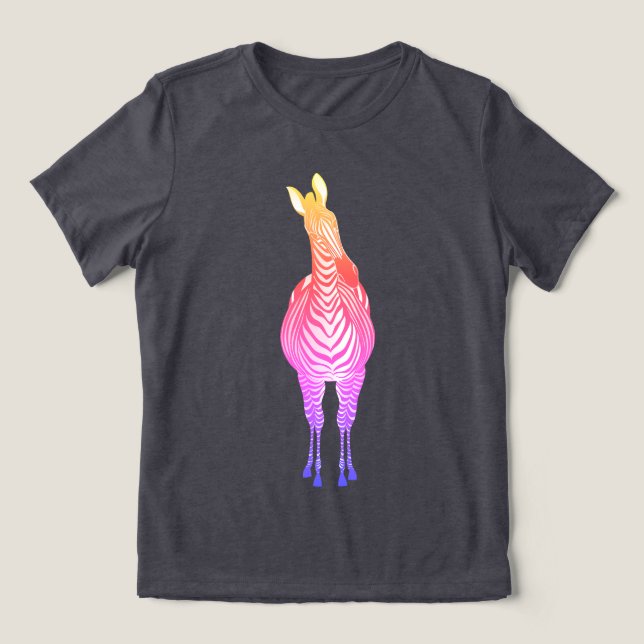 Rainbow Zebra | Visa Randen! Anpassade T Shirt (Design Framsida)