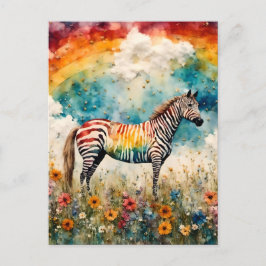 Rainbow Zebra Vykort