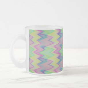 Rainbow Zigzags Frostad Glasmugg