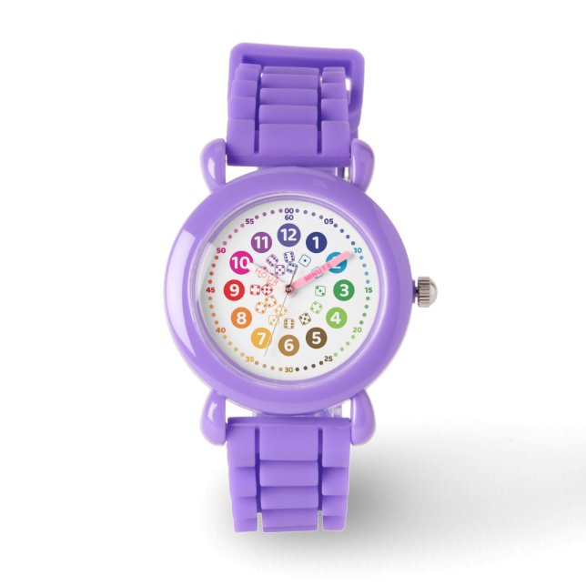 rainbowatch Lernuhr Schulkinder mit Würfel-Design Armbandsur (Framsida)