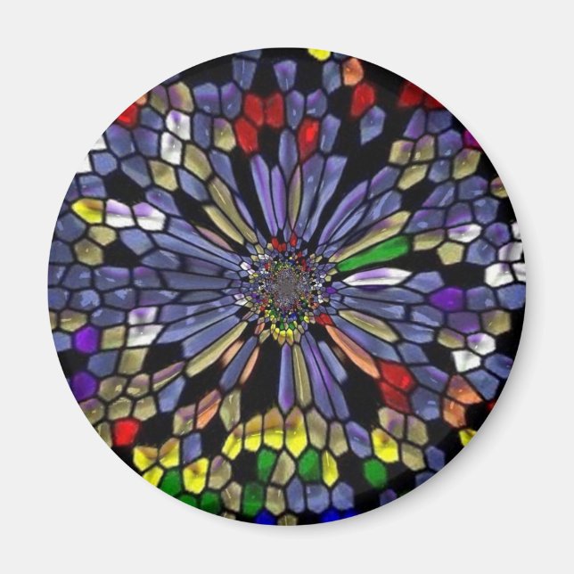 Rainbowfärgat glas magnet (Framsidan)