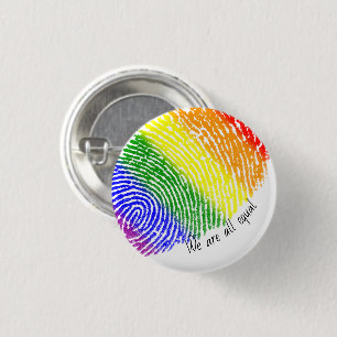 Rainbowfingeravtryck på samma påstående-märke knapp
