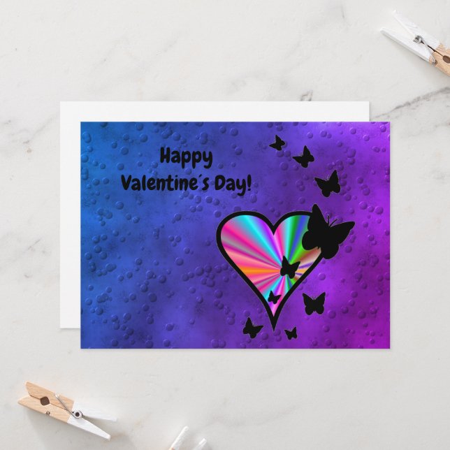 Rainbowheart och Butterfly Kort (Fram/Back In Situ)