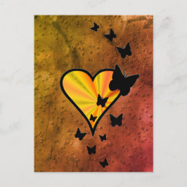 Rainbowheart och Butterfly Vykort