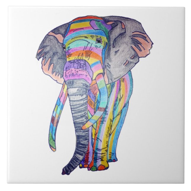 Rainbowphant belägger med tegel kakelplatta (Framsidan)