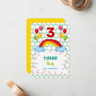 Rainbows & Balloons Roligt Barn Birthday Tack Anteckningskort