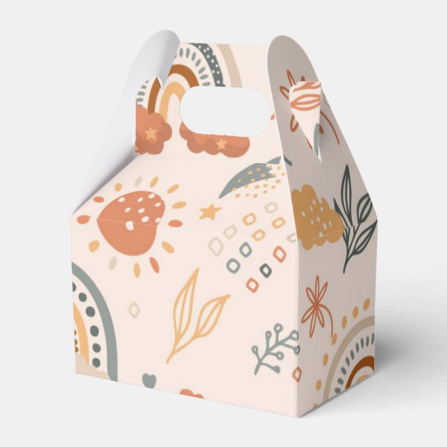 Rainbows Clouds Sol Mönster, Earth Tones Presentaskar (Framsidan Sidan)