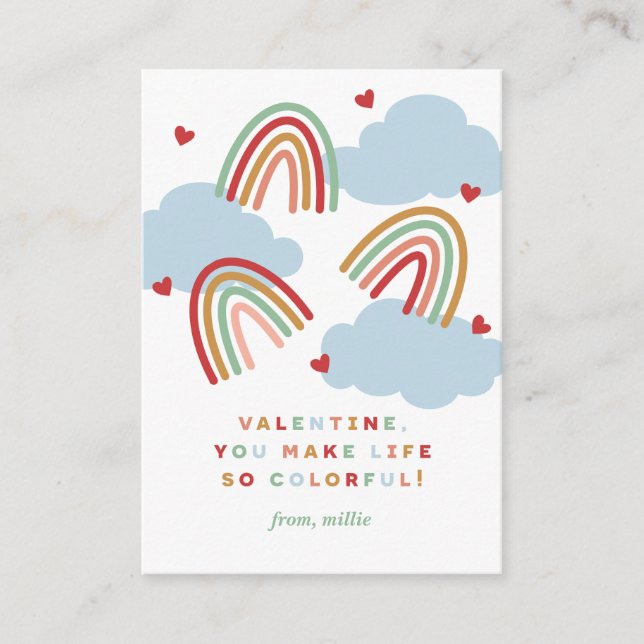 Rainbows Colorful Life Class Valentine Card Tilläggskort (Framsida)
