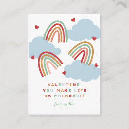 Rainbows Colorful Life Class Valentine Card Tilläggskort