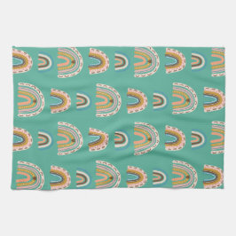 Rainbows hand plockade doodle stil Boho Scandi Kökshandduk
