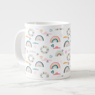 Rainbows & Hearts Mönster Jumbo Mugg