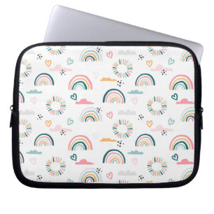 Rainbows & Hearts Mönster Laptop Fodral
