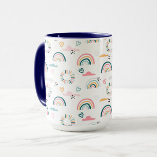 Rainbows & Hearts Mönster Mugg