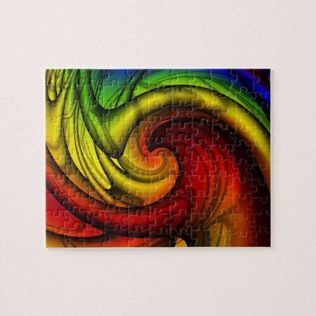 Rainbows & Honung | Regnbåge Fractal Art Pussel (Horisontell)